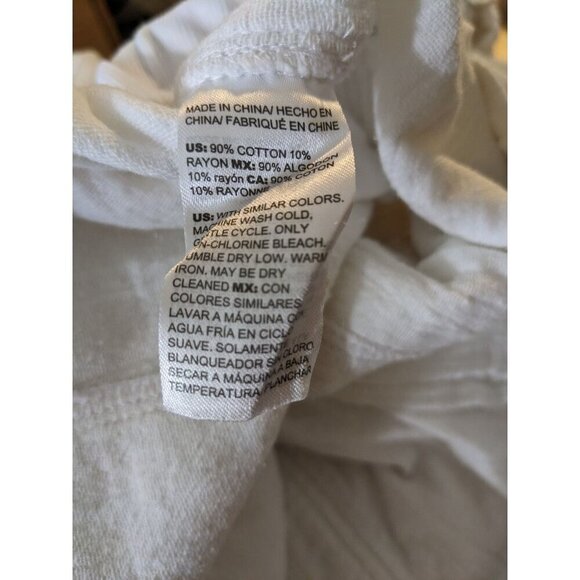 Chicos New Cargo Jogger Pants US Womens 16 Crinkle White Roll Tab Cotton Crop - Picture 9 of 9